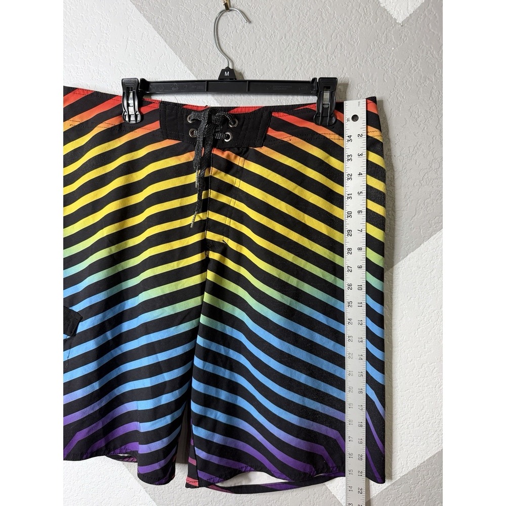 Tony Hawk Mens Multicolor Striped 12" Board Shorts Swim Trunks Size 34 - Picture 12 of 12